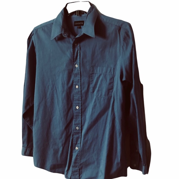 Claiborne Boys blue long sleeve button down shirt size 18  Equivalent to Mens M - Picture 3 of 6